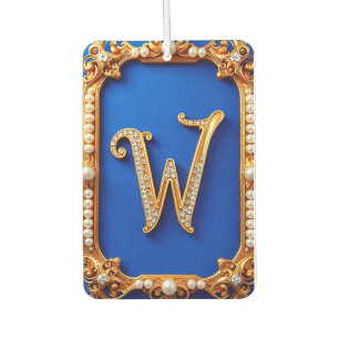 Elegantes goldenes Monogramm W, verziert mit Perle Autolufterfrischer