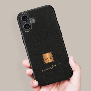 Elegantes goldenes monogrammiertes Schriftname sch iPhone 16 Hülle