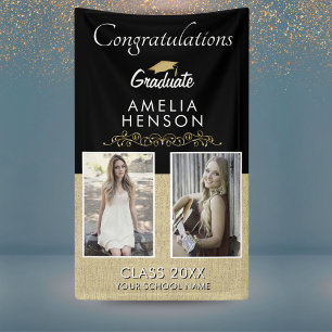 Elegantes goldenes Ornament Absolvent 2 Foto Absch Banner