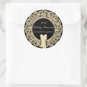 Elegantes Goldenes Ornament, Jubiläum Runder Aufkleber (Tasche)