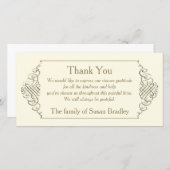 Elegantes goldenes Rahmen-Beileid danken Ihnen Dankeskarte (Vorne/Hinten)