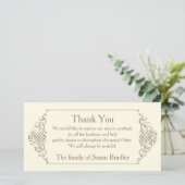 Elegantes goldenes Rahmen-Beileid danken Ihnen Dankeskarte (Stehend Vorderseite)
