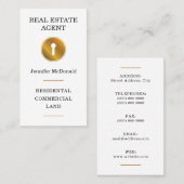 Elegantes, goldenes Schlüsselloch Visitenkarte (Vorne/Hinten)