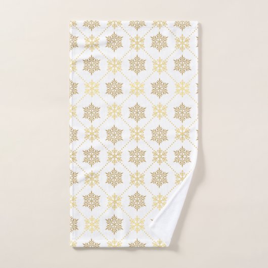 Elegantes goldenes Schneeflocken-Muster Badhandtuch Set (Handtuch)