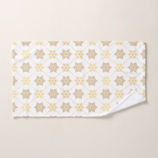 Elegantes goldenes Schneeflocken-Muster Badhandtuch Set (Handtuch)