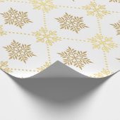 Elegantes goldenes Schneeflocken-Muster Geschenkpapier (Ecke)