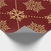 Elegantes goldenes Schneeflocken-Muster Geschenkpapier (Ecke)