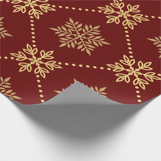 Elegantes goldenes Schneeflocken-Muster Geschenkpapier (Ecke)