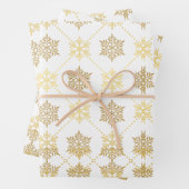 Elegantes goldenes Schneeflocken-Muster Geschenkpapier Set (Beispiel)