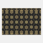 Elegantes goldenes Schneeflocken-Muster Geschenkpapier Set (Vorderseite 3)