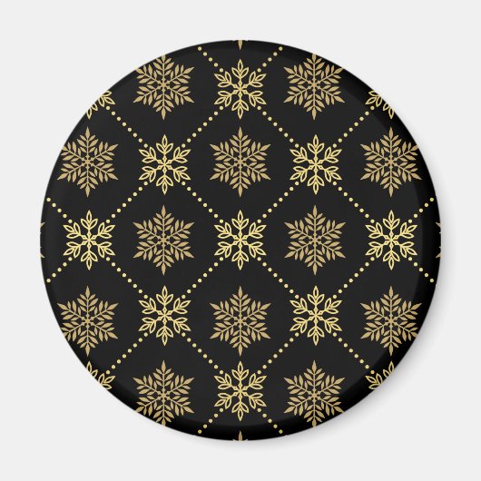 Elegantes goldenes Schneeflocken-Muster Magnet (Vorne)