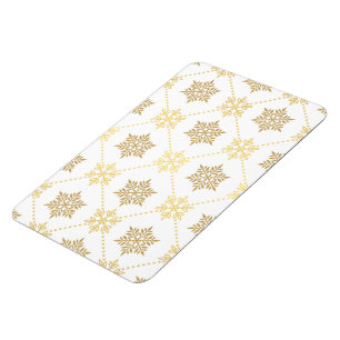 Elegantes goldenes Schneeflocken-Muster Magnet