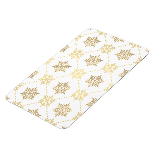 Elegantes goldenes Schneeflocken-Muster Magnet (Linke Seite)