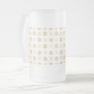 Elegantes goldenes Schneeflocken-Muster Mattglas Bierglas