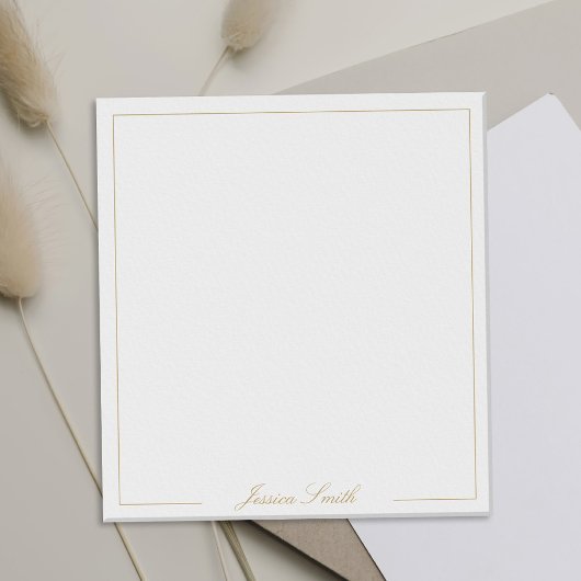 Elegantes goldenes Schriftmonogramm Notizblock