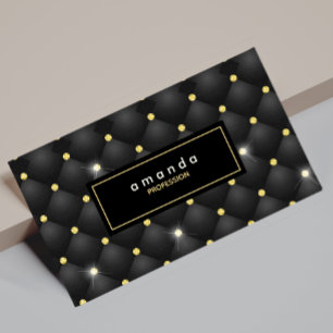 Elegantes goldenes schwarzes funkelndes Glitter-Mo Magnetische Visitenkarte