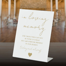 Elegantes Goldenes Skript für das lieben Erinnern Sockelschild