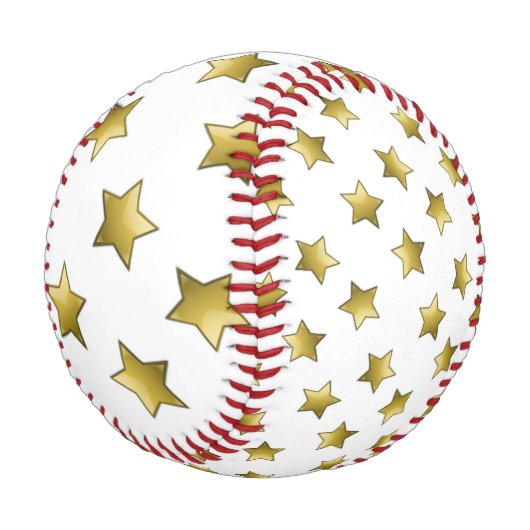 Elegantes goldenes Sternenmuster Baseball (Schrägansicht)