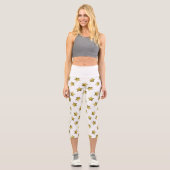 Elegantes goldenes Sternenmuster Capri Leggings (Vorderseite)