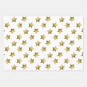 Elegantes goldenes Sternenmuster Geschenkpapier Set (Vorderseite)