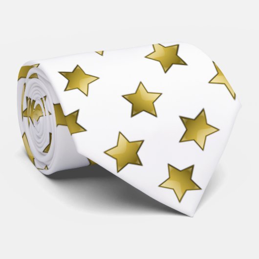 Elegantes goldenes Sternenmuster Krawatte (Gerollt)