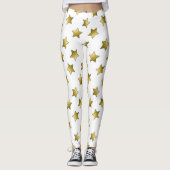 Elegantes goldenes Sternenmuster Leggings (Vorderseite)