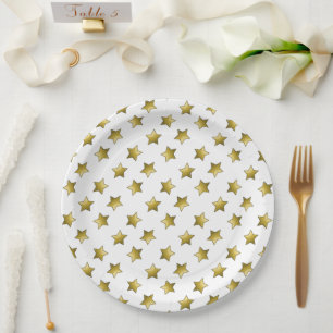 Elegantes goldenes Sternenmuster Pappteller