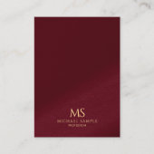 Elegantes goldenes Textmonogramm vertikale Mighty- Visitenkarte (Vorderseite)