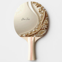Elegantes goldenes verziertes Blumen-Ping-Pong-Sch Tischtennis Schläger