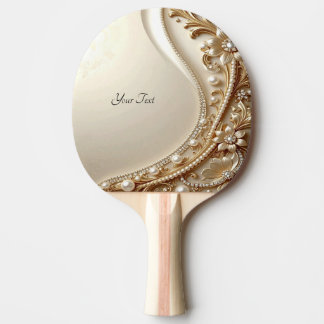 Elegantes goldenes verziertes Blumen-Ping-Pong-Sch Tischtennis Schläger