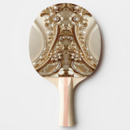Elegantes goldenes verziertes Blumen-Ping-Pong-Sch Tischtennis Schläger
