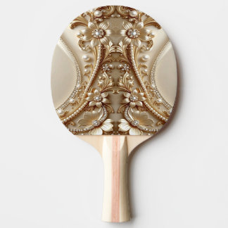 Elegantes goldenes verziertes Blumen-Ping-Pong-Sch Tischtennis Schläger