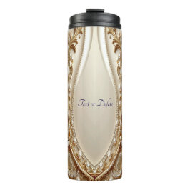 Elegantes goldenes verziertes Blumenmuster Thermosbecher