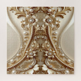 Elegantes goldenes verziertes Blumenpuzzle Puzzle