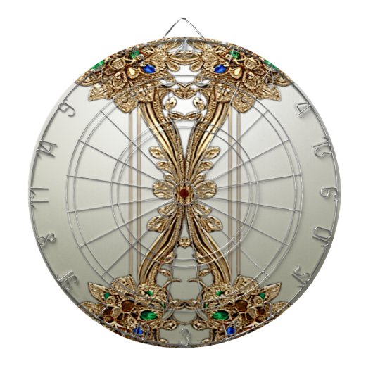 Elegantes goldenes verziertes Dartboard Dartscheibe (vorne)