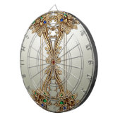 Elegantes goldenes verziertes Dartboard Dartscheibe (Vorderseite rechts)