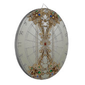 Elegantes goldenes verziertes Dartboard Dartscheibe (Vorderseite Links)