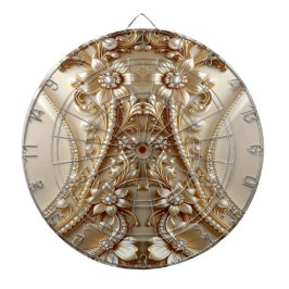 Elegantes goldenes verziertes florales Dartboard Dartscheibe