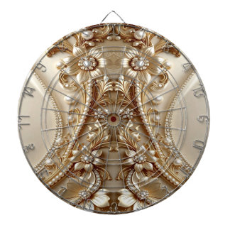 Elegantes goldenes verziertes florales Dartboard Dartscheibe