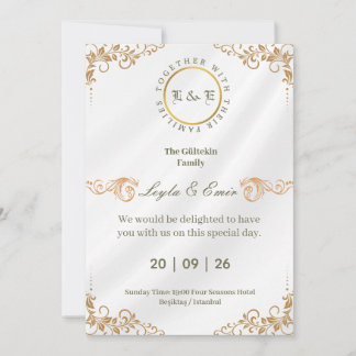 Elegantes goldenes Vintage Save-the-Date Save The Date