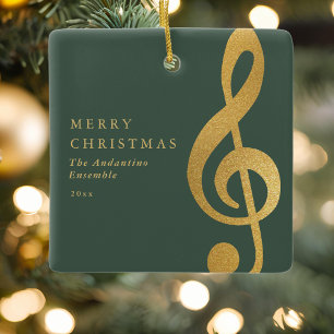 Elegantes goldenes Violinschlüssel-Musik-Chor-Weih Keramikornament