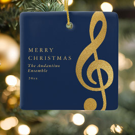 Elegantes goldenes Violinschlüssel-Musik-Chor-Weih Keramikornament