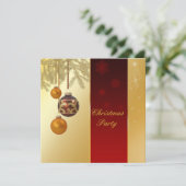 Elegantes goldenes Weihnachten Einladung (Stehend Vorderseite)