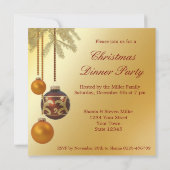 Elegantes goldenes Weihnachten Einladung (Rückseite)