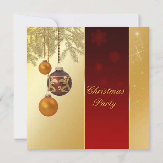 Elegantes goldenes Weihnachten Einladung (Vorderseite)