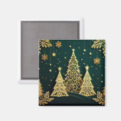 Elegantes goldenes Weihnachtsbaum-Muster Magnet (Vorderseite/Rückseite)