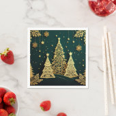 Elegantes goldenes Weihnachtsbaum-Muster Serviette (Beispiel)
