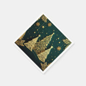 Elegantes goldenes Weihnachtsbaum-Muster Serviette (Ecke)