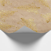 Elegantes goldenes Weihnachtsbaummuster Geschenkpapier (Ecke)