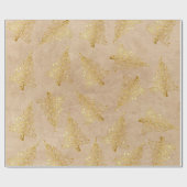 Elegantes goldenes Weihnachtsbaummuster Geschenkpapier (Flach)